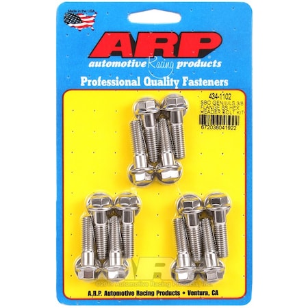 Arp SBC/GENIII LS 3/8 FLANGE SS HEX HEADER BOLT KIT 434-1102